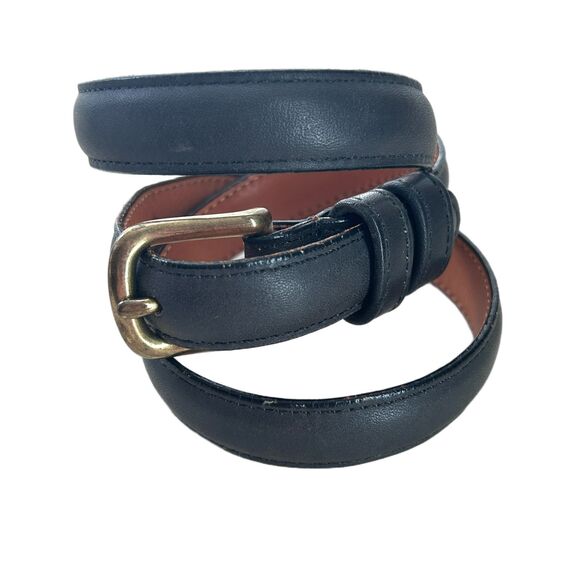Coach Accessories - Vintage Coach Skinny Belt Blue/Gray Leather Womens S Double Keeper Made in USA